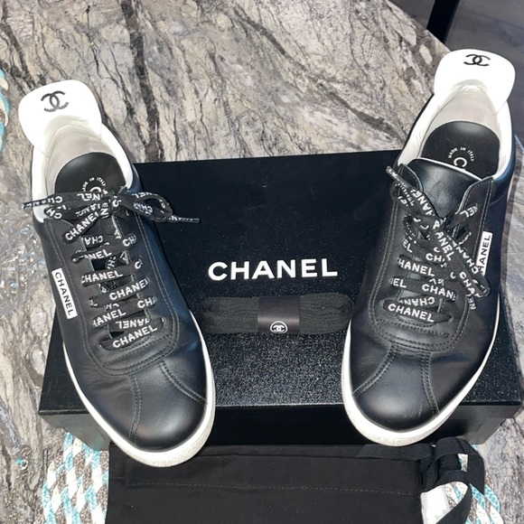Size 38.5 black and white Chanel sneakers. LIKE NEW! Great condition! - Picture 1 of 6